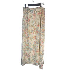 Talbots Size 8 Floral Leaf Print Wrap Midi Skirt